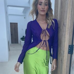 Rat & Boa APHRODITE BLOUSE , Purple, Size L